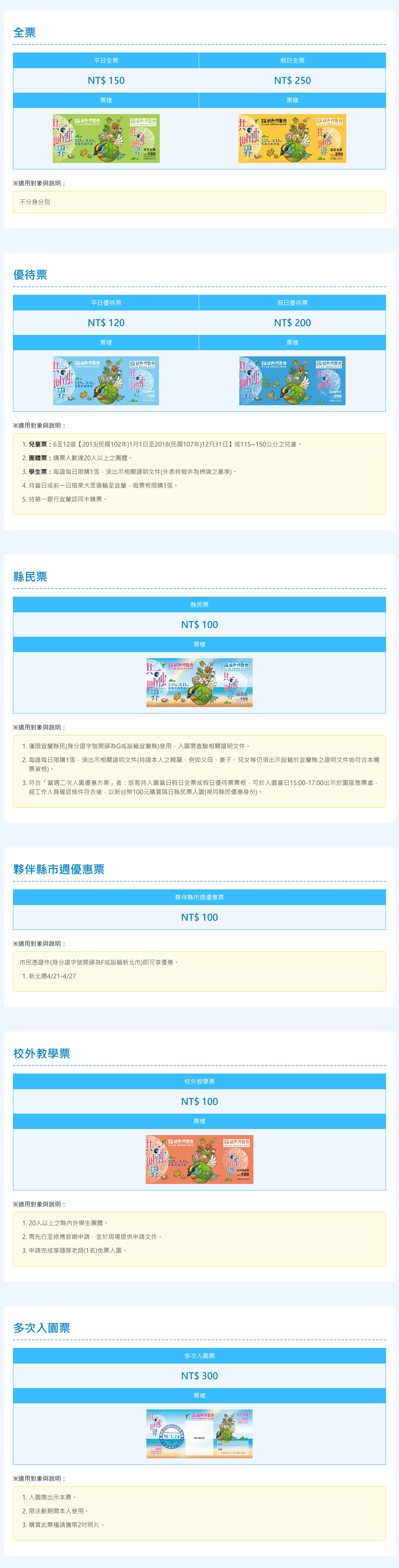 2025宜蘭綠色博覽會票價資訊